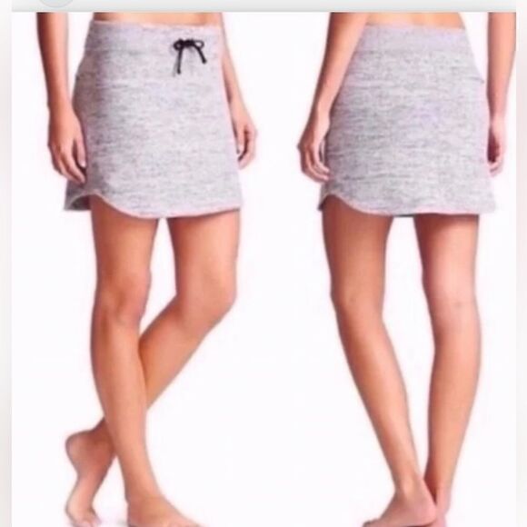 Athleta Downplay Blue Gray Jersey Drawstring Mini Skirt - Picture 8 of 9